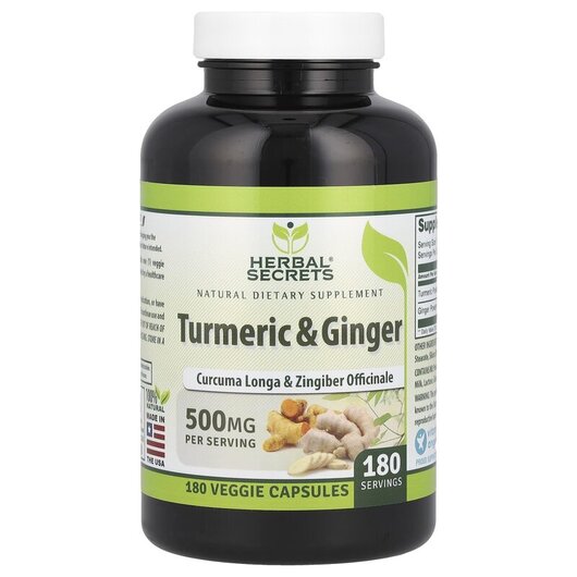 Основное фото товара Turmeric & Ginger 500 mg Основное фото товара Экстракт корня куркумы, Turmeric & Ginger 500 mg, 180 капсул