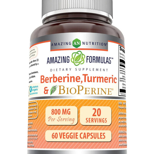 Основне фото товару Amazing Formulas Berberine Turmeric & Bioperine Основне фото товару Amazing Formulas Berberine Turmeric & Bioperine, Берберин, 60