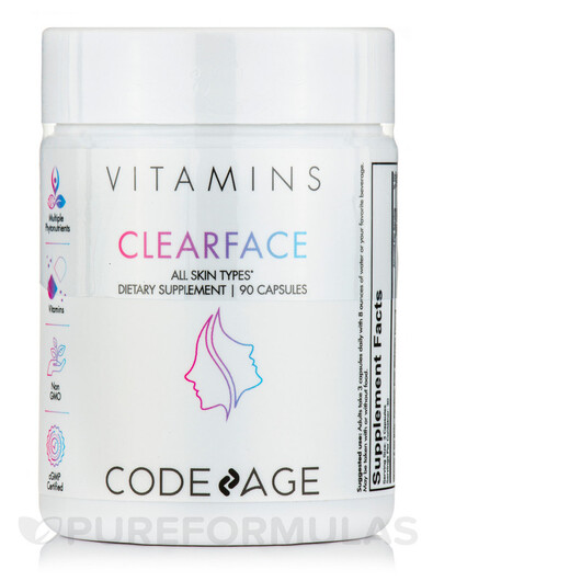 Основное фото товара Clearface Vitamins White Edition Основное фото товара CodeAge, Витамины, Clearface Vitamins White Edition, 90 капсул