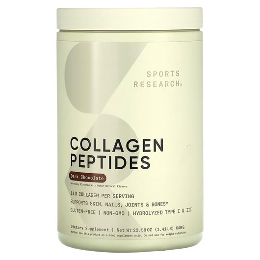 Основне фото товару Collagen Peptides Dark Chocolate, Колагенові пептиди, 640 г