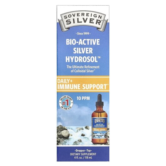 Основне фото товару Bio-Active Silver Hydrosol Dropper-Top Daily + Immune Support 10 ppm Основне фото товару Bio-Active Silver Hydrosol 10 ppm, Колоїдне срібло, 118 мл