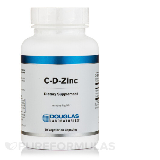 Основное фото товара C-D-Zinc Основное фото товара Douglas Laboratories, Цинк, C-D-Zinc, 60 капсул