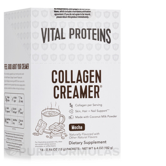 Основне фото товару Vital Proteins, Collagen Creamer Mocha Flavor, Колаген, 14 шт