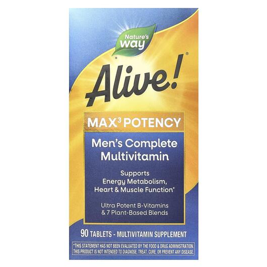 Основне фото товару Alive! Max3 Potency Men's, Чоловічі вітаміни, 90 таблеток