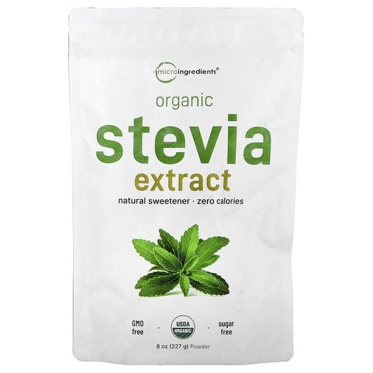 Основное фото товара Micro Ingredients, Стевия, Organic Stevia Extract Powder, 227 г