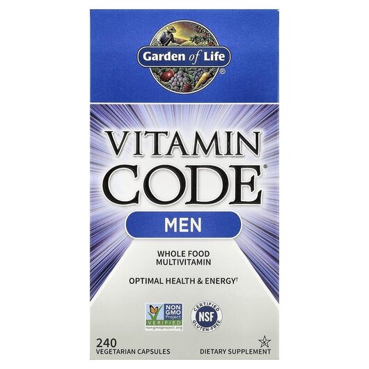 Основне фото товару Vitamin Code Men Основне фото товару Garden of Life, Vitamin Code Men, Вітаміни, 240 капсул