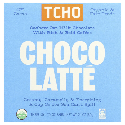 Основне фото товару Choco Latte Milk Chocolate with Coffee 47% Cacao Основне фото товару Choco Latte Milk Chocolate with Coffee 47%, Молочний шоколад, 3 B