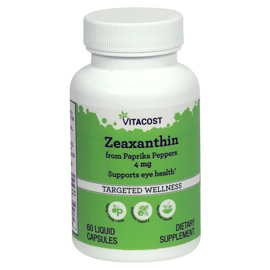 Основне фото товару Vitacost, Zeaxanthin 4 mg, Зеаксантин, 60 капсул