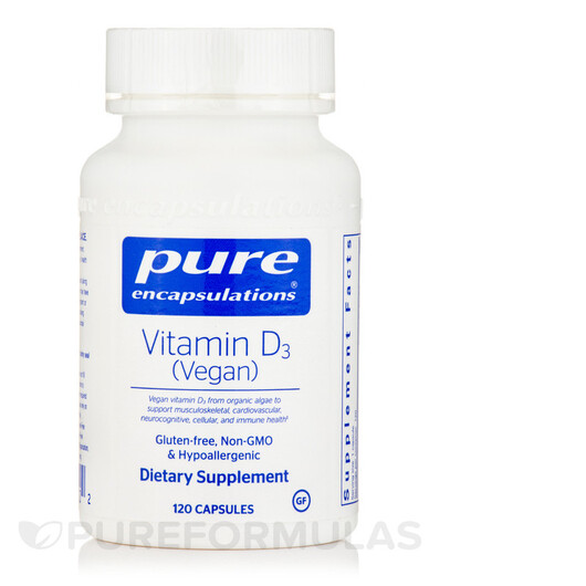 Основное фото товара Pure Encapsulations, Витамин D3, Vitamin D3 Vegan, 120 капсул