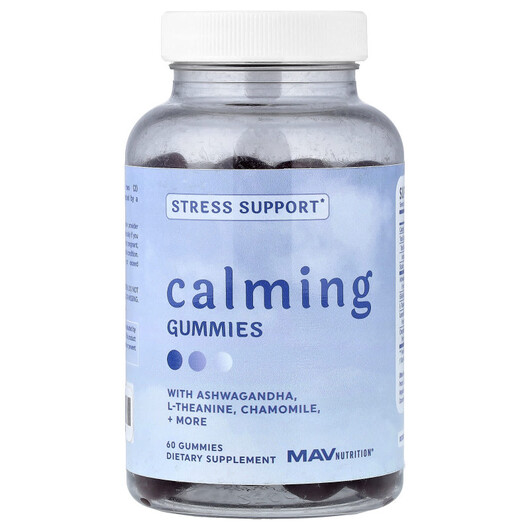 Основне фото товару Calming Gummies Основне фото товару MAV Nutrition, Calming Gummies, Підтримка стресу, 60 таблеток