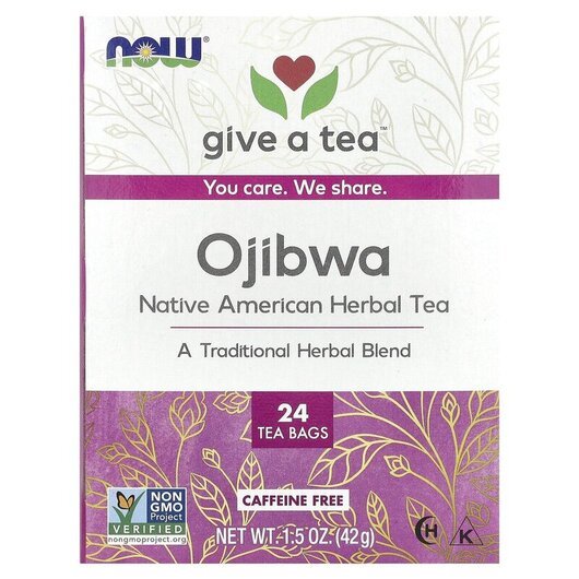 Основне фото товару Real Tea Ojibwa Caffeine-Free 24 Tea Bags 1, Органічний Чай, 42 г