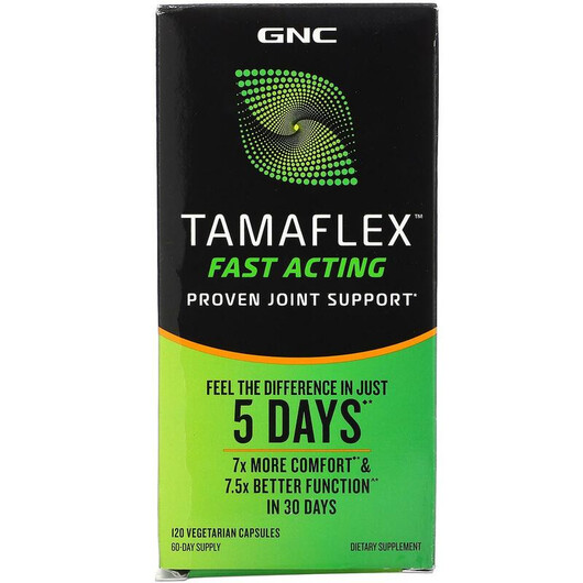 Основное фото товара Tamaflex Fast Acting Основное фото товара GNC, Поддержка суставов, Tamaflex Fast Acting, 120 капсул