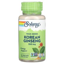 True Herbs Korean Ginseng 550 mg Женьшень Solaray True Herbs Korean Ginseng 550 mg Женьшень Solaray
