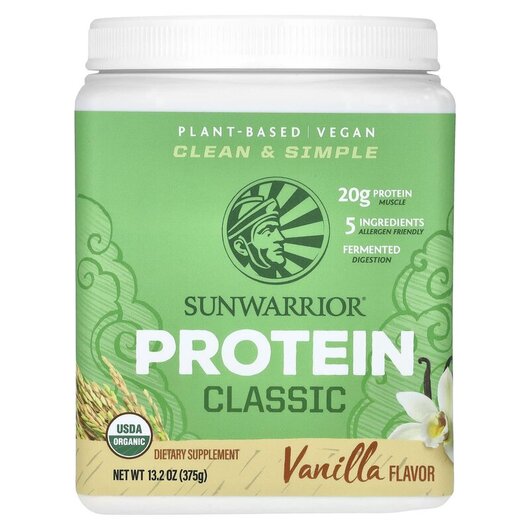 Основне фото товару Classic Protein Vanilla Основне фото товару Sunwarrior, Classic Protein Vanilla, Протеїн, 375 г