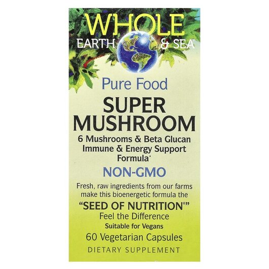 Основное фото товара Whole Earth & Sea Super Mushroom Основное фото товара Natural Factors, Грибы, Super Mushroom, 60 капсул