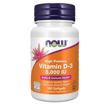 Вітамін D3 High Potency Vitamin D-3 NOW 180 капсул