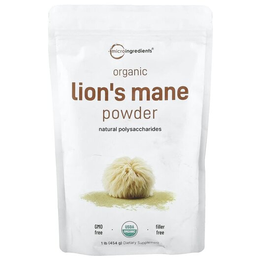 Основне фото товару Organic Lion's Mane Powder Основне фото товару Organic Lion's Mane Powder, Гриби Левова Грива, 454 г