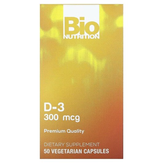 Основне фото товару Bio Nutrition, D-3 300 mcg, Вітамін D3, 50 капсул