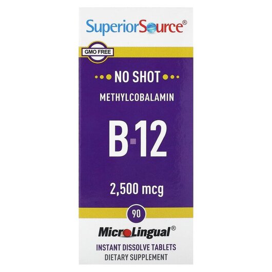 Основне фото товару Methylcobalamin B-12 2500 mcg, Метилкобаламін B12, 90 таблеток