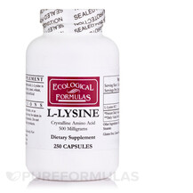L-Лізин L-Lysine 500 mg Ecological Formulas 250 капсул L-Лізин L-Lysine 500 mg Ecological Formulas 250 капсул