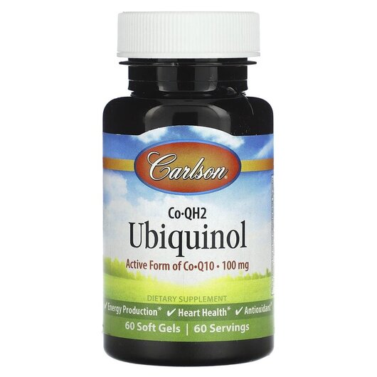 Основное фото товара Carlson, Убихинол, Co-QH2 Ubiquinol 100 mg, 60 капсул