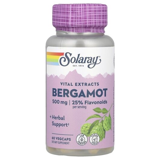 Основне фото товару Advanced Formula Bergamot Cardiovascular Support Основне фото товару Solaray, Bergamot, Бергамот, 60 капсул