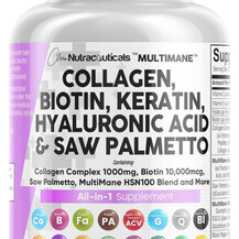 Collagen 1000 mg Biotin 10000 mcg Keratin Saw Palmetto -