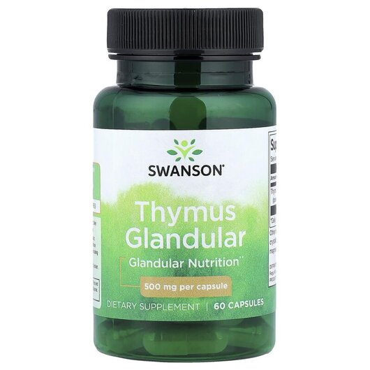 Основное фото товара Swanson, Тимус, Thymus Glandular 500 mg, 60 капсул