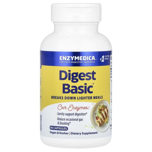 Основное фото товара Digest Basic Essential Enzyme Formula Основное фото товара Enzymedica, Базовые Ферменты, Digest Basic, 90 капсул