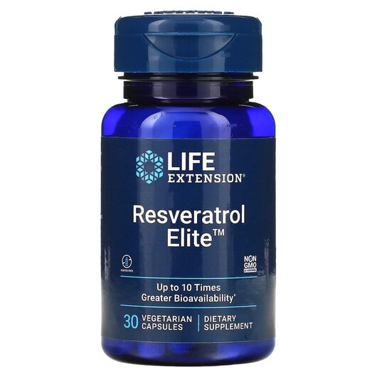 Основне фото товару Life Extension, Resveratrol Elite, Ресвератрол, 30 капсул
