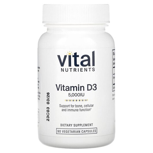 Основне фото товару Vital Nutrients, Vitamin D35000 IU, Вітамін D3, 90 капсул