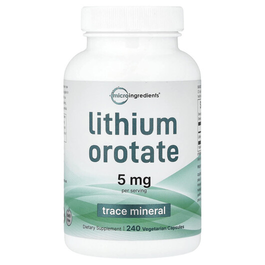 Основное фото товара Lithium Orotate Основное фото товара Micro Ingredients, Литий, Lithium Orotate, 240 капсул