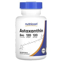 Astaxanthin 6 mg Астаксантин Nutricost 120 капсул