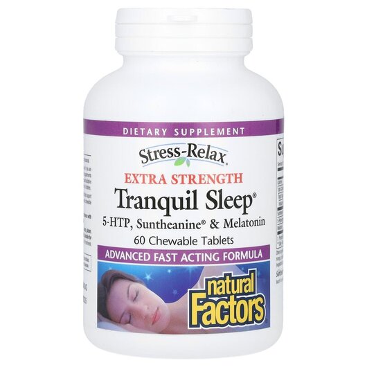 Основное фото товара Stress-Relax Extra Strength Tranquil Sleep Основное фото товара Natural Factors, Поддержка здорового сна, Tranquil Sleep, 60 табл
