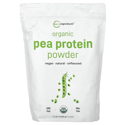 Основное фото товара Organic Pea Protein Powder Основное фото товара Micro Ingredients, Протеин, Organic Pea Protein Powder, 1000 г