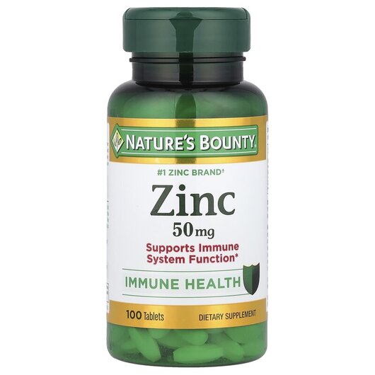 Основное фото товара Nature's Bounty, Цинк 50 мг, Zinc 50 mg, 100 капсул