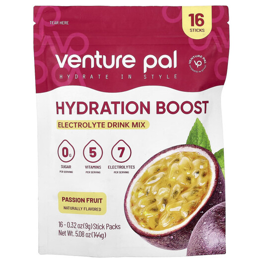 Основне фото товару Hydration Boost Electrolyte Drink Mix Passion Fruit 16 Stick Packs Основне фото товару Hydration Boost Electrolyte Drink Mix Passion Fruit, Електроліти,