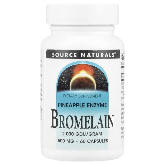 Основное фото товара Bromelain 2000 GDU/g 500 mg 60, Бромелайн 2000 ГДУ / г 500 мг, 60
