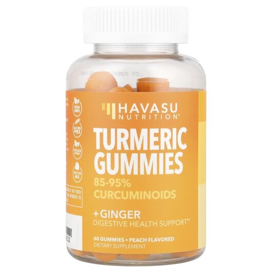 Основне фото товару Havasu Nutrition, Turmeric & Ginger Gummies, Куркумін, 60 цук