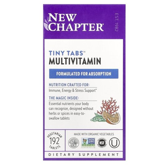 Основне фото товару New Chapter, Tiny Tabs Multivitamin, Мультивітаміни, 192 таблеток