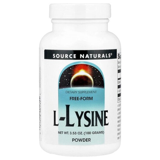 Основне фото товару Source Naturals, L-Lysine, L-Лізин, 100 г
