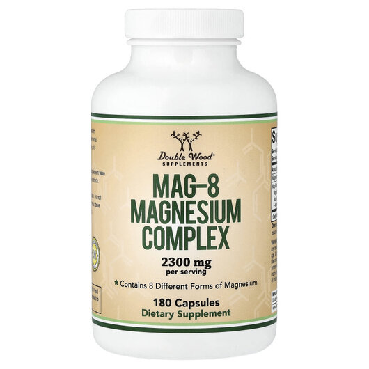 Основне фото товару Mag-8 Magnesium Complex Основне фото товару Double Wood Supplements, Mag-8 Magnesium Complex, Магній, 180 кап