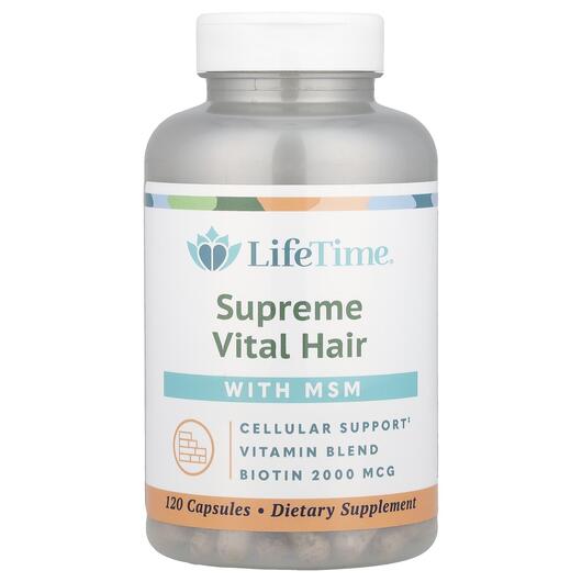 Основне фото товару LifeTime, Supreme Vital Hair with MSM, Шкіра нігті волосся, 120 к
