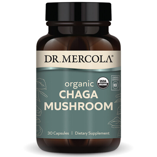 Основне фото товару Dr. Mercola, Organic Chaga Mushroom, Гриби Чага, 30 капсул