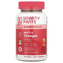 Women's Plus Multi & Omegas Gummies Strawberry Orange and