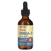 Омега 3 Vegan Omega-3 DHA-EPA Lemon Deva 60 мл Омега 3 Vegan Omega-3 DHA-EPA Lemon Deva 60 мл
