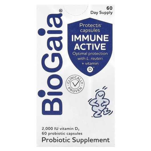Основное фото товара BioGaia, Лактобактерии Реутери, Immune Active Probiotics, 60 капс