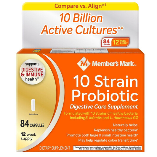 Основное фото товара Member's Mark 5X Probiotic Digestive Care Основное фото товара Пробиотики, Member's Mark 5X Probiotic Digestive Care, 84 ка