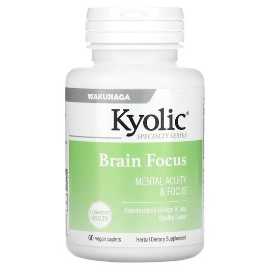 Основное фото товара Brain Focus Основное фото товара Kyolic, Поддержка мозга, Brain Focus, 60 Veggie Caplets