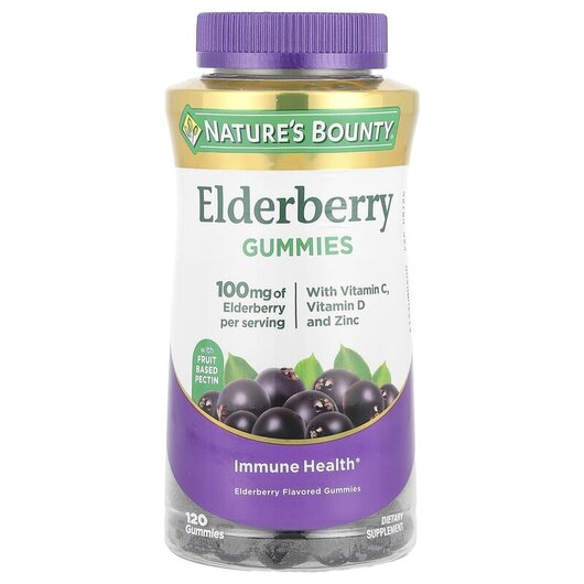 Основное фото товара Nature's Bounty, Черная Бузина, Elderberry Gummies, 120 табл